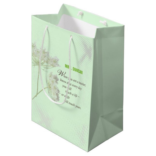 Sac Cadeau Moyen Personnaliser, Merci de jour de reconnaissance de  (Devant Angle)