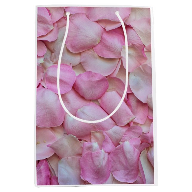 Sac Cadeau Moyen Pétales roses (Devant)