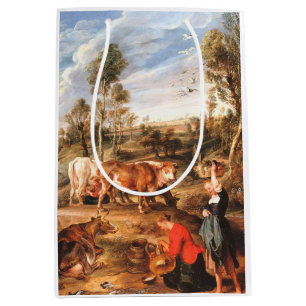 Sac Cadeau Moyen Peter Paul Rubens Milkmaips avec du bétail sur une