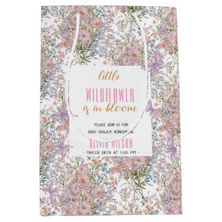 Sac Cadeau Moyen Petit fleur sauvage au baby shower fleuri