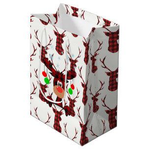 Sac Cadeau Moyen Petite Moose Rouge