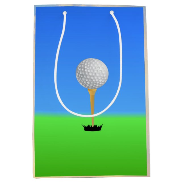 Sac Cadeau Moyen Peur ! Bal de golf sur le Tee (Devant)