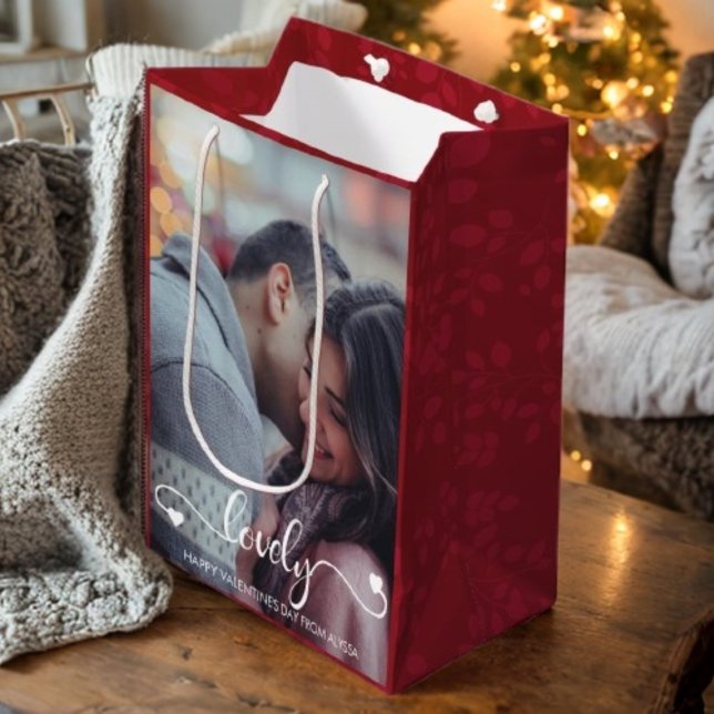 Sac Cadeau Moyen Photo personnelle du Joyeux Valentin (Créateur téléchargé)