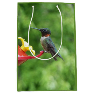 Sac Cadeau Moyen Photographie d'oiseau de colibri à gorge rubis