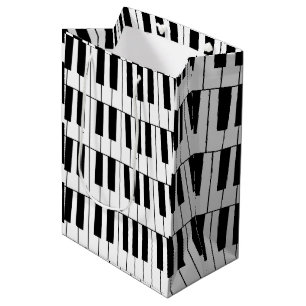 Sac Cadeau Moyen Piano Keys noir et blanc Pianiste musicien