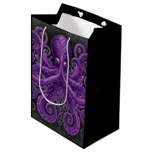 Sac Cadeau Moyen Pieuvre violette Steampunk Kraken victorien