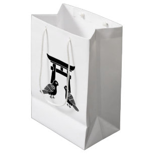 Sac Cadeau Moyen Pigeons face aux Torii