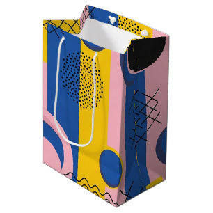 Sac Cadeau Moyen Pinceau Abstrait Rétro (9)