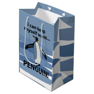 Sac Cadeau Moyen Pingouin mignon Oiseau amusant fête d'anniversaire