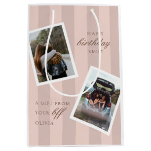 Sac Cadeau Moyen Pink Best Friends Photo Anniversaire Moyen Cadeau 