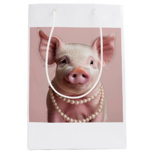 Sac Cadeau Moyen Pink Pig Pearlina Pinkette Découpage