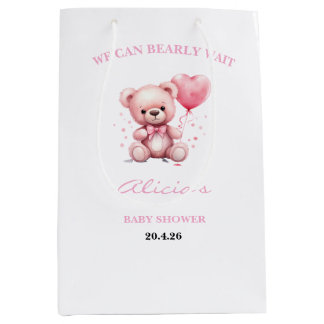 Sac Cadeau Moyen Pink Teddy Bear Baby Shower