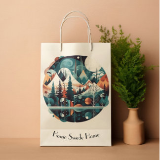 Sac Cadeau Moyen Pins nordiques & Pics, coutume