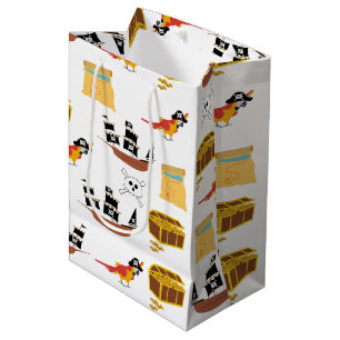 Sac Cadeau Moyen Pirate Ship Treasure Motif à thème de coffre