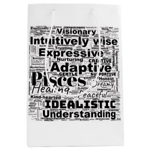 Sac Cadeau Moyen Pisces Mot Cloud Inspiration Zodiaque