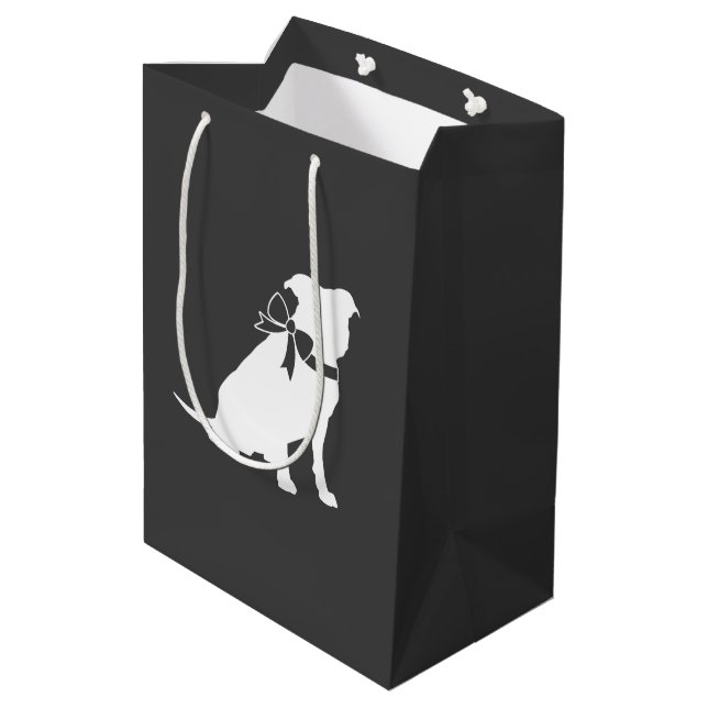 Sac Cadeau Moyen Pit Bull Dog Baby shower Sexe Neutre (Dos Angle)