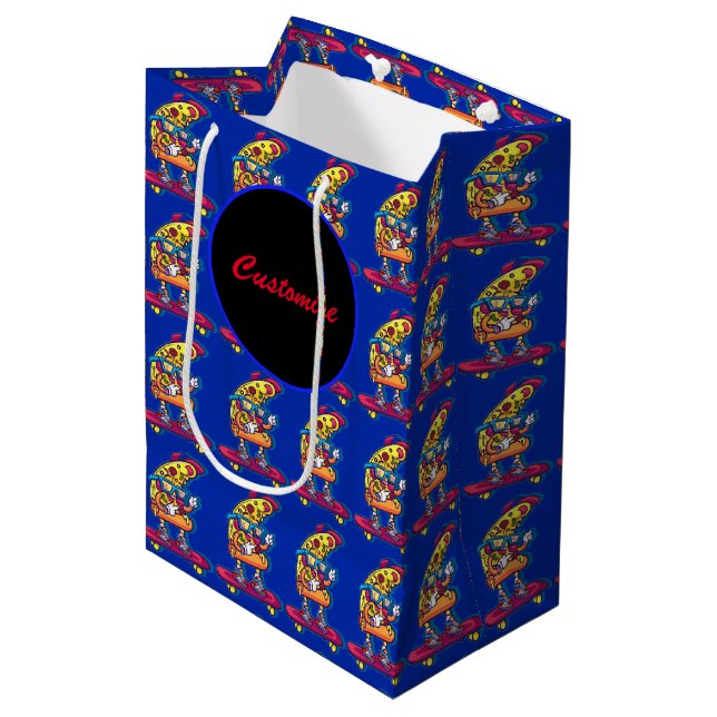 Sac Cadeau Moyen Pizza lunaire (Devant Angle)