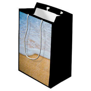Sac Cadeau Moyen Plage de sable avec ressac écumant