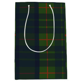 Sac Cadeau Moyen Plaid Tartan vert et bleu