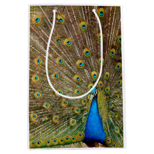 Sac Cadeau Moyen Plumes de queue de paon