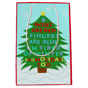 Sac Cadeau Moyen Poème fumiste drôle de Noël de Bah