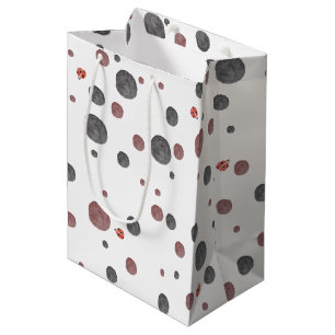 Sac Cadeau Moyen Points d'aquarelle de Ladybug