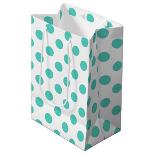 Sac Cadeau Moyen Pois turquoise