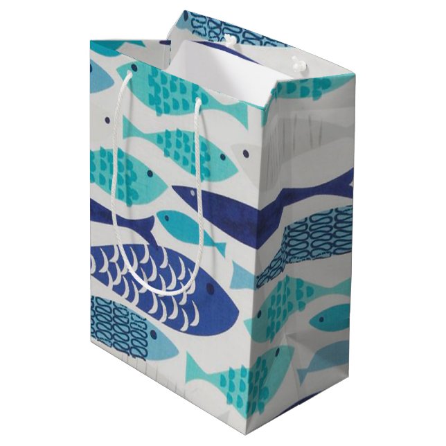 Sac Cadeau Moyen Poisson bleu (Dos Angle)