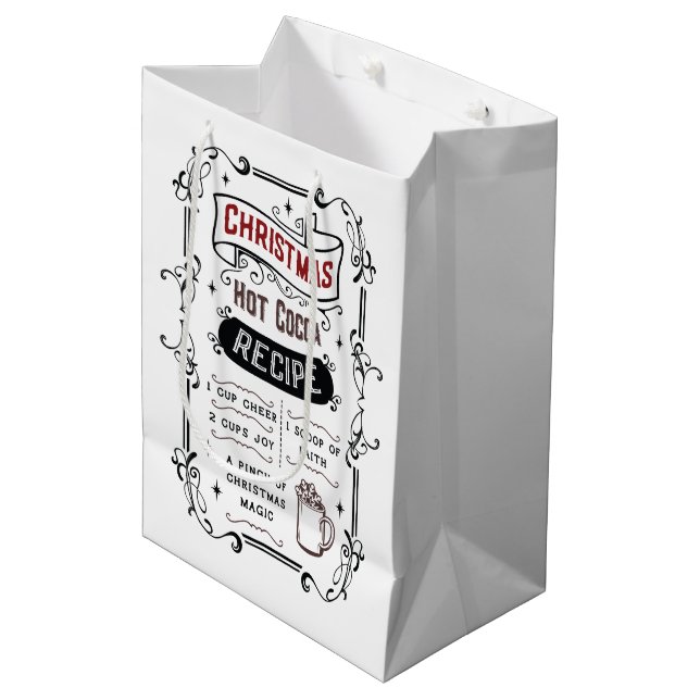 Sac Cadeau Moyen Pôle Nord Recette de chocolat chaud (Devant Angle)