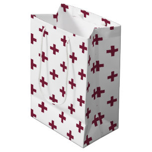 Sac Cadeau Moyen Polka de mûre croise sur blanc