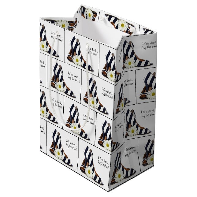 Sac Cadeau Moyen Pompes À Rayures Avec Souris (Dos Angle)