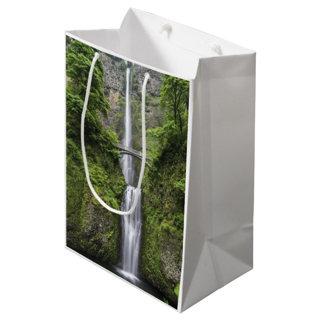 Sac Cadeau Moyen Pont au-dessus de paysage de cascade (Devant Angle)