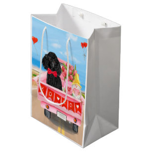 Sac Cadeau Moyen Poodle Chien Saint-Valentin Coeurs de Camion