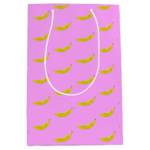Sac Cadeau Moyen Pop Art Banana en jaune