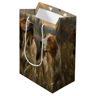 Sac Cadeau Moyen Portrait de Foxhound – Noble Chien de Chasse