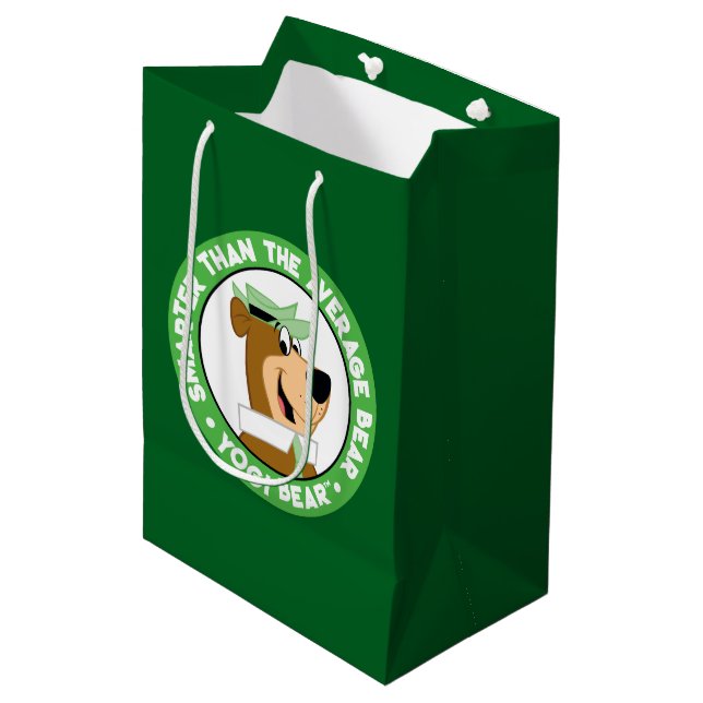 Sac Cadeau Moyen Portrait souriant de l'ours de Yogi (Devant Angle)