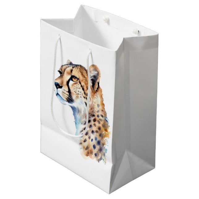 Sac Cadeau Moyen Poster de animal Cheetah (Devant Angle)