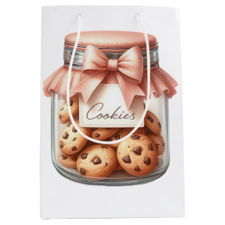 Sac Cadeau Moyen Pots à cookies à l'aquarelle – Esthétique hivernal