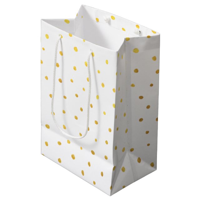 Sac Cadeau Moyen Pots Chic Gold Foil Élégants (Devant Angle)