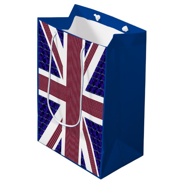 Sac cadeau moyen pour drapeau anglais (Devant Angle)