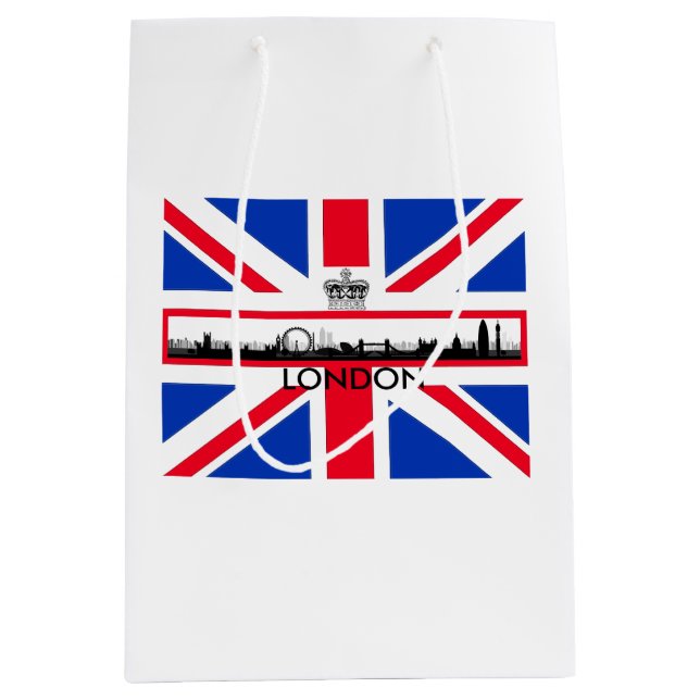 Sac cadeau moyen pour le pavillon Union Jack Skyli (Devant)