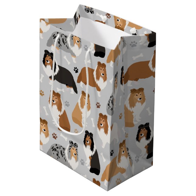 Sac cadeau moyen pour les os et les pattes de chie (Devant Angle)