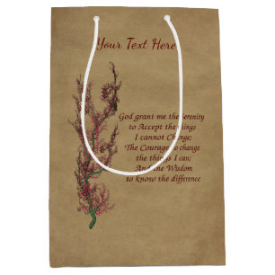 Sac Cadeau Moyen Prière de sérénité Inspiration Florale Personnalis