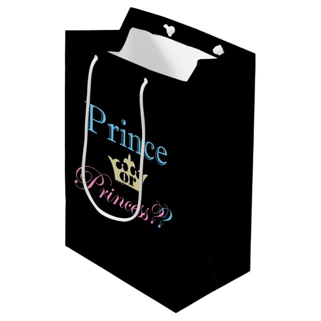 Sac Cadeau Moyen Prince ou Princesse ? (Devant Angle)