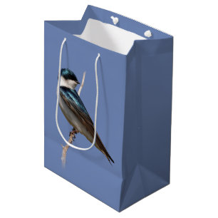 Sac Cadeau Moyen Profil éclairé d'un oiseau chanteur d'hirondelle d