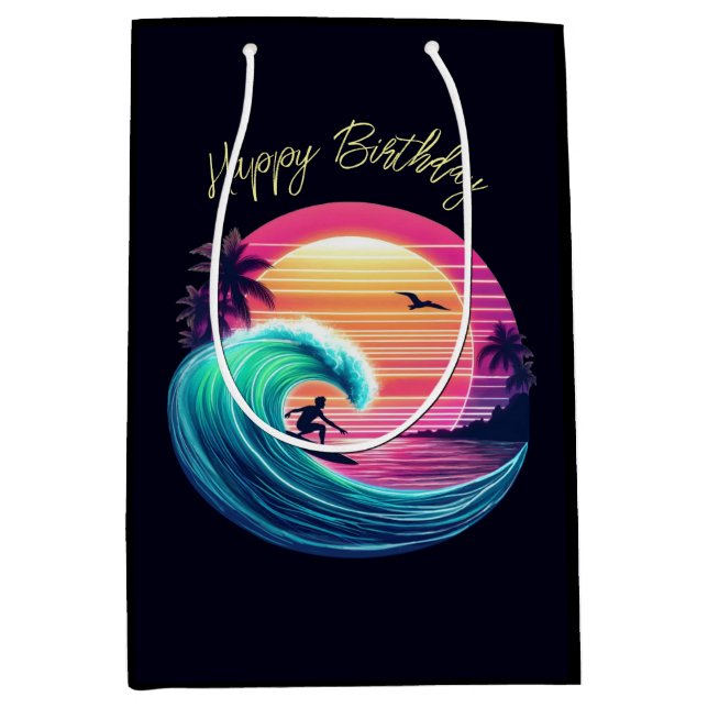 Sac Cadeau Moyen Promenez-vous au coucher du soleil (Devant)