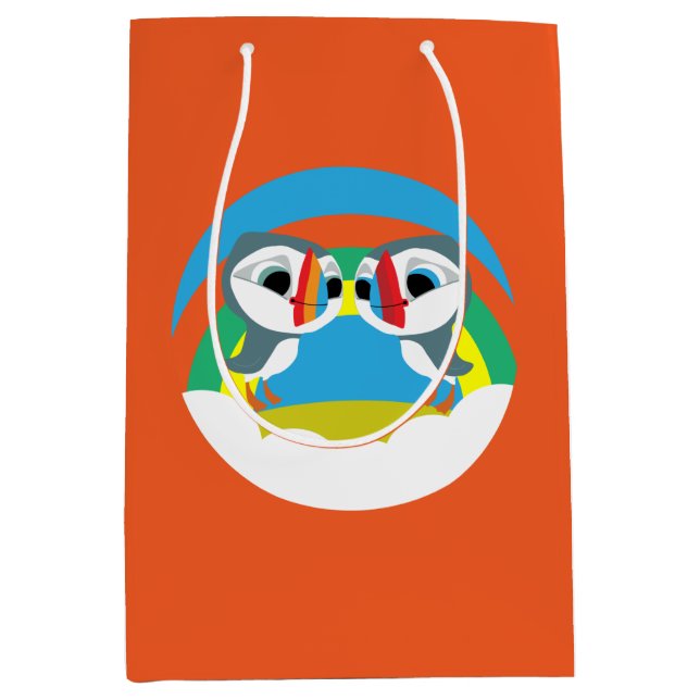 Sac Cadeau Moyen Puffin Rocks (Devant)