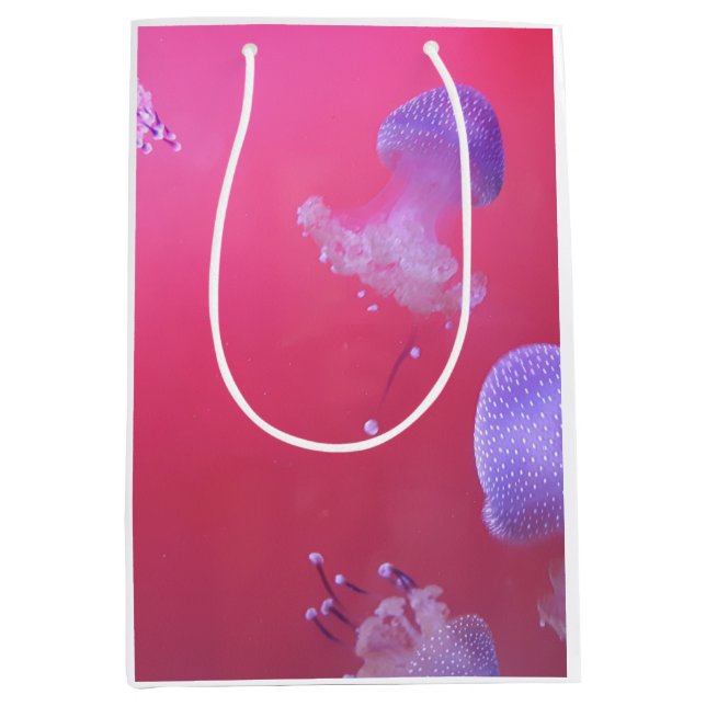 Sac Cadeau Moyen Quirky Jellyfish in the Pink Water (Devant)
