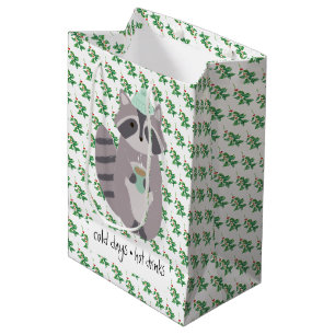 Sac Cadeau Moyen Raton laveur avec une boisson chaude