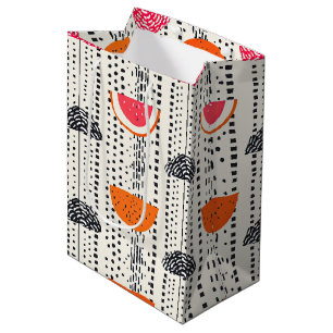 Sac Cadeau Moyen Rayures de tranches de citrus gras (4)